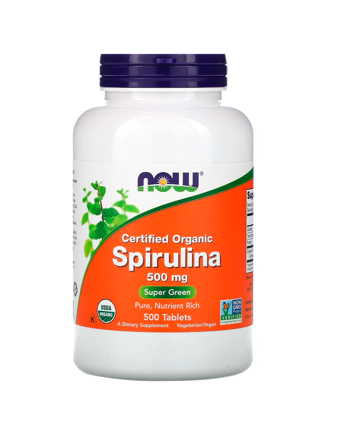 Now ORG Spirulina водоросль очищает организм 500 mg 500 tabl