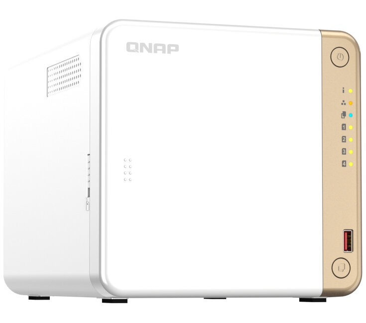 Сетевое хранилище QNAP TS-462-4G настольный 4шт. 2.5"3.5"M.2 SATA III NVMe 88TB RAID 0RAID 1RAID 10RAID 5RAID 6Single disk 4 GB DDR4 Кол-во сетевые интерфейсов 1шт. 2.5 Gb/s