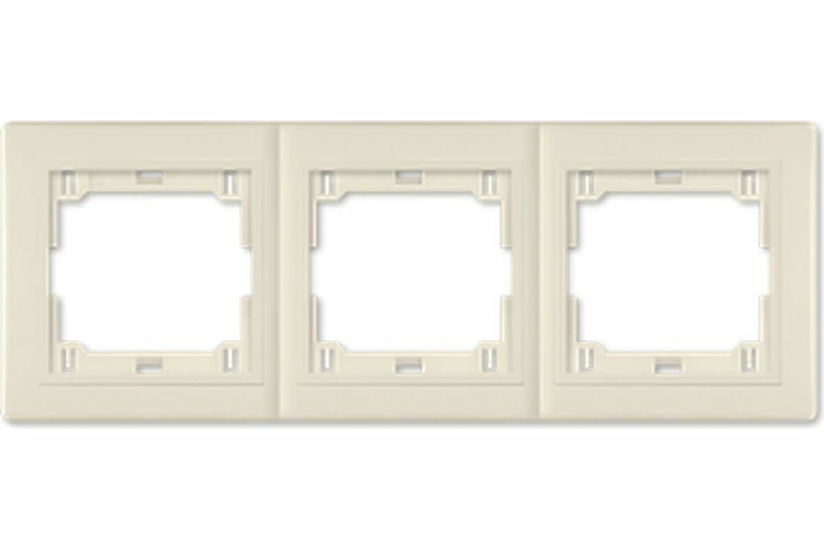 фото Aling-conel PRESTIGE Рамка 3-местная горизонтальная кремовая с вставкой /арт. / 6703.99