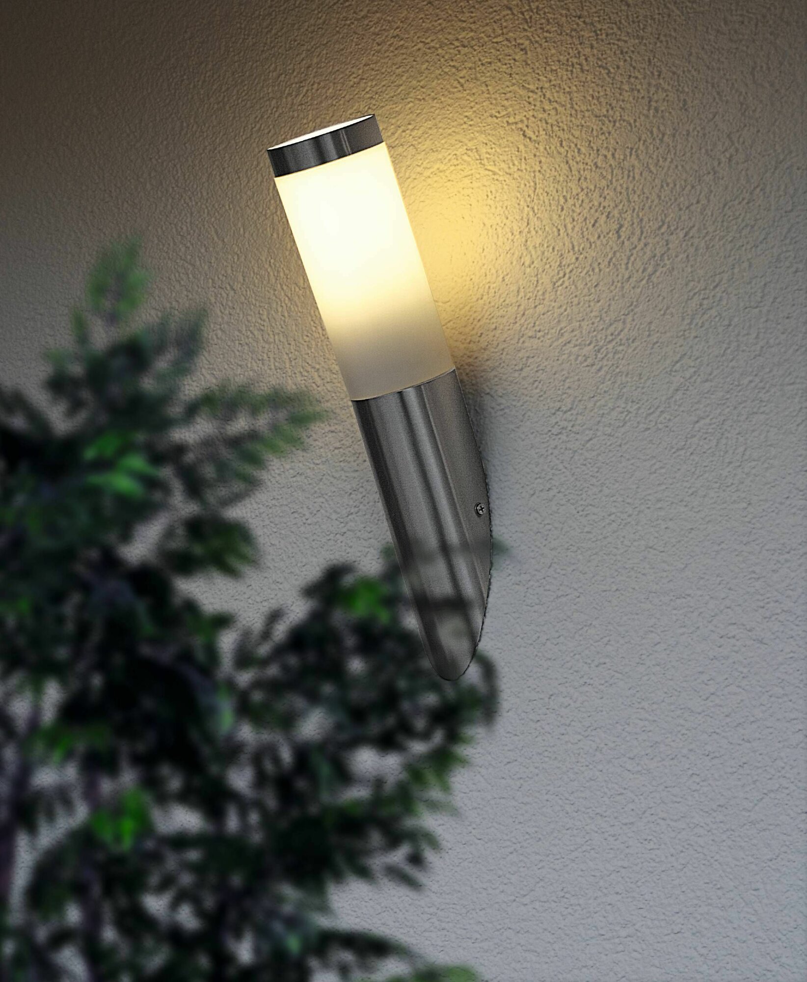 Уличный светильник настенный HELSINKI, 1х15W(E27), Ø75, H390, нержавеющая сталь/пластик
