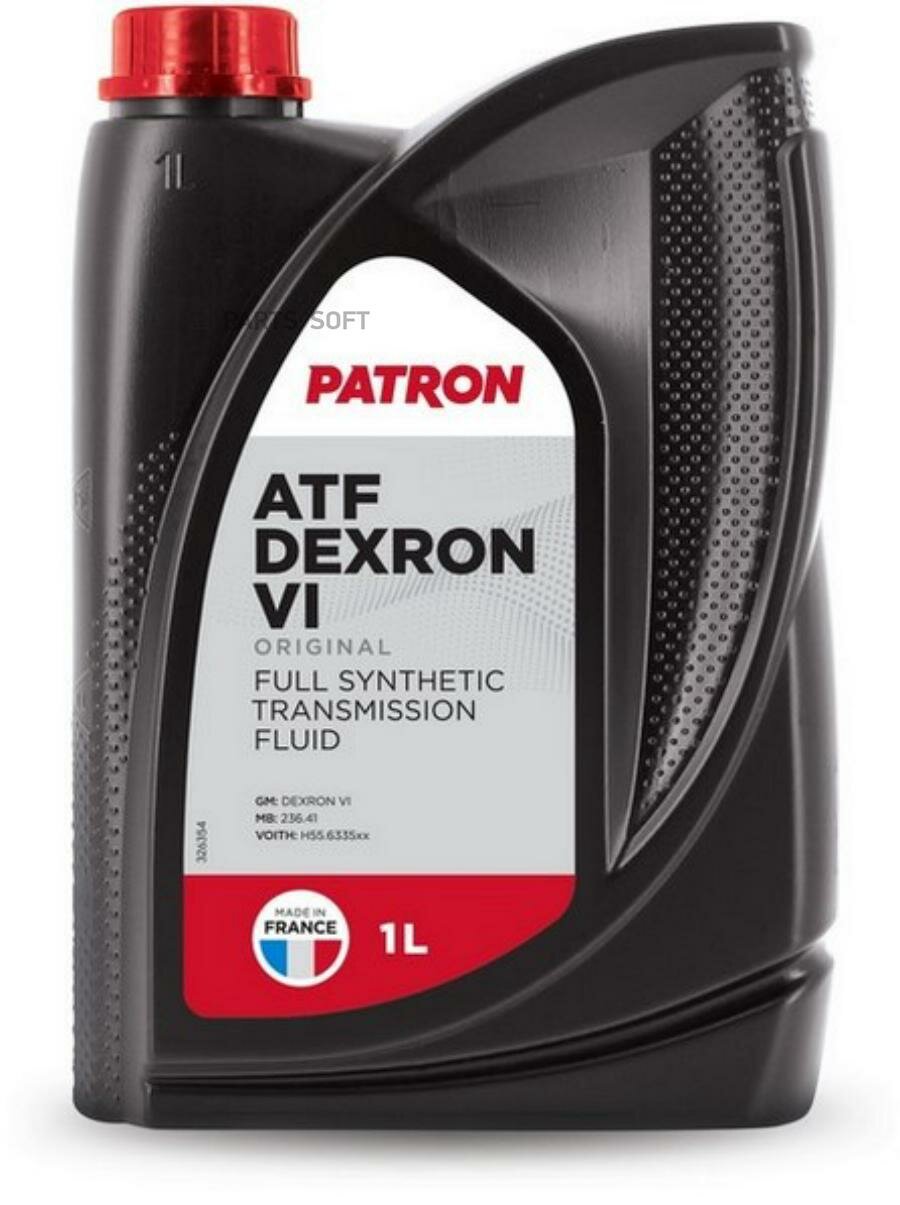 PATRON ATFDEXRONVI1LORIGINAL Жидкость гидроусилителя PATRON ATF Dexron VI синтетическое 1 л atfdexronvi1loriginal