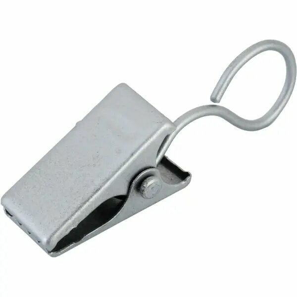 фото Крючок-зажим на кольцо Orbis ⌀20 мм для штор на штанговый карниз 3 см цвет серебро 10 шт