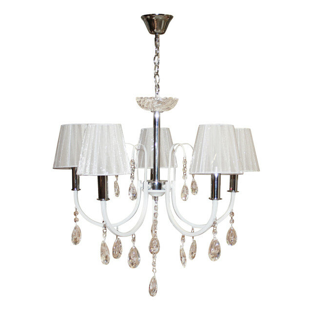 фото Люстра подвесная балтийский стиль хрусталь 5х40вт е14 металл стекло