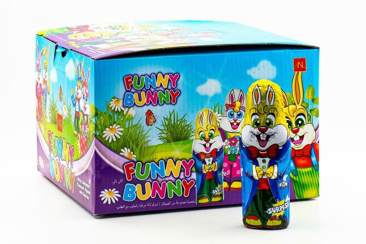 Шоколадный заяц с сюрпризом ANL Funny Bunny 38 гр Упаковка 24 шт