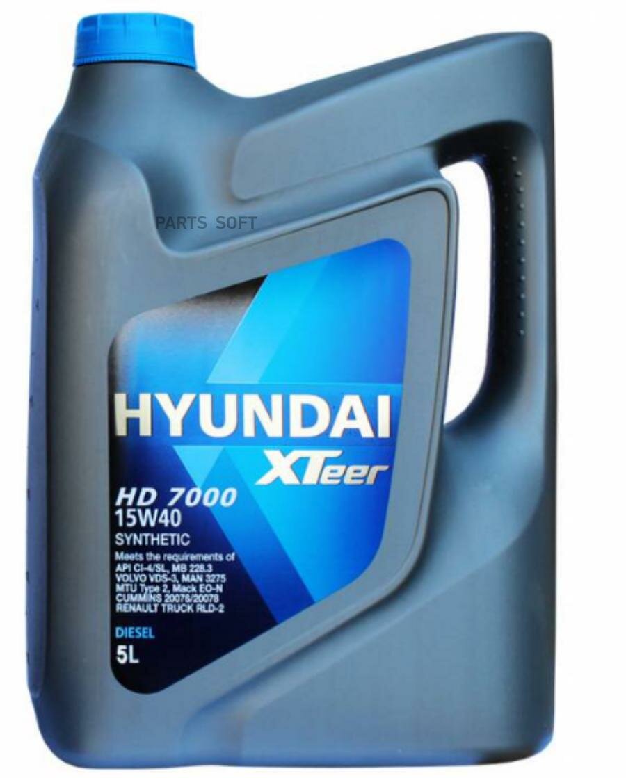 HYUNDAI-XTEER 1051237 HYUNDAI XTEER HD7000 10W40 CI-4/SL Масло моторное (Корея) (5L)