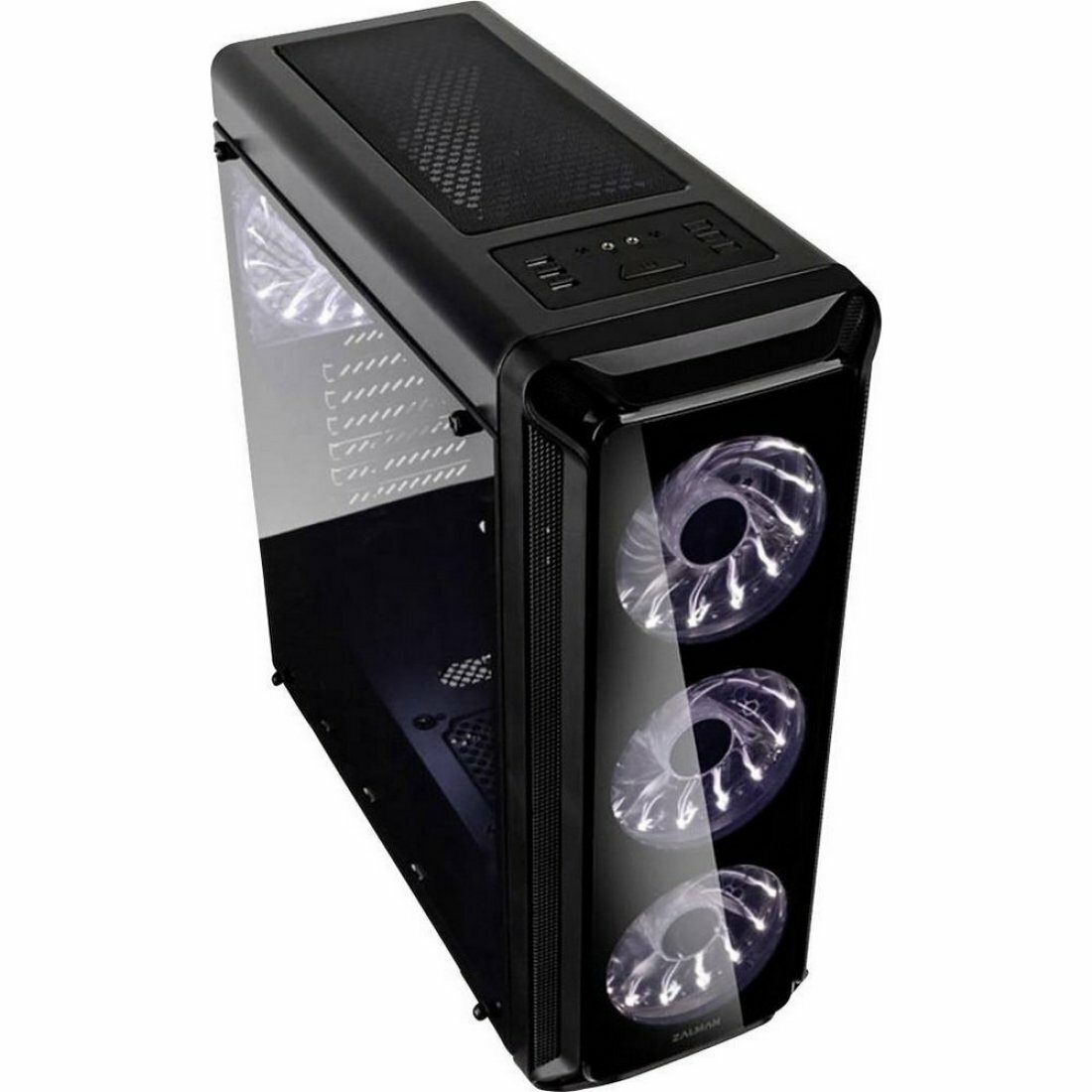 Компьютерный корпус Zalman i3 edge черный без БП ATX 2x120mm 2xUSB2.0 1xUSB3.0 audio bott PSU