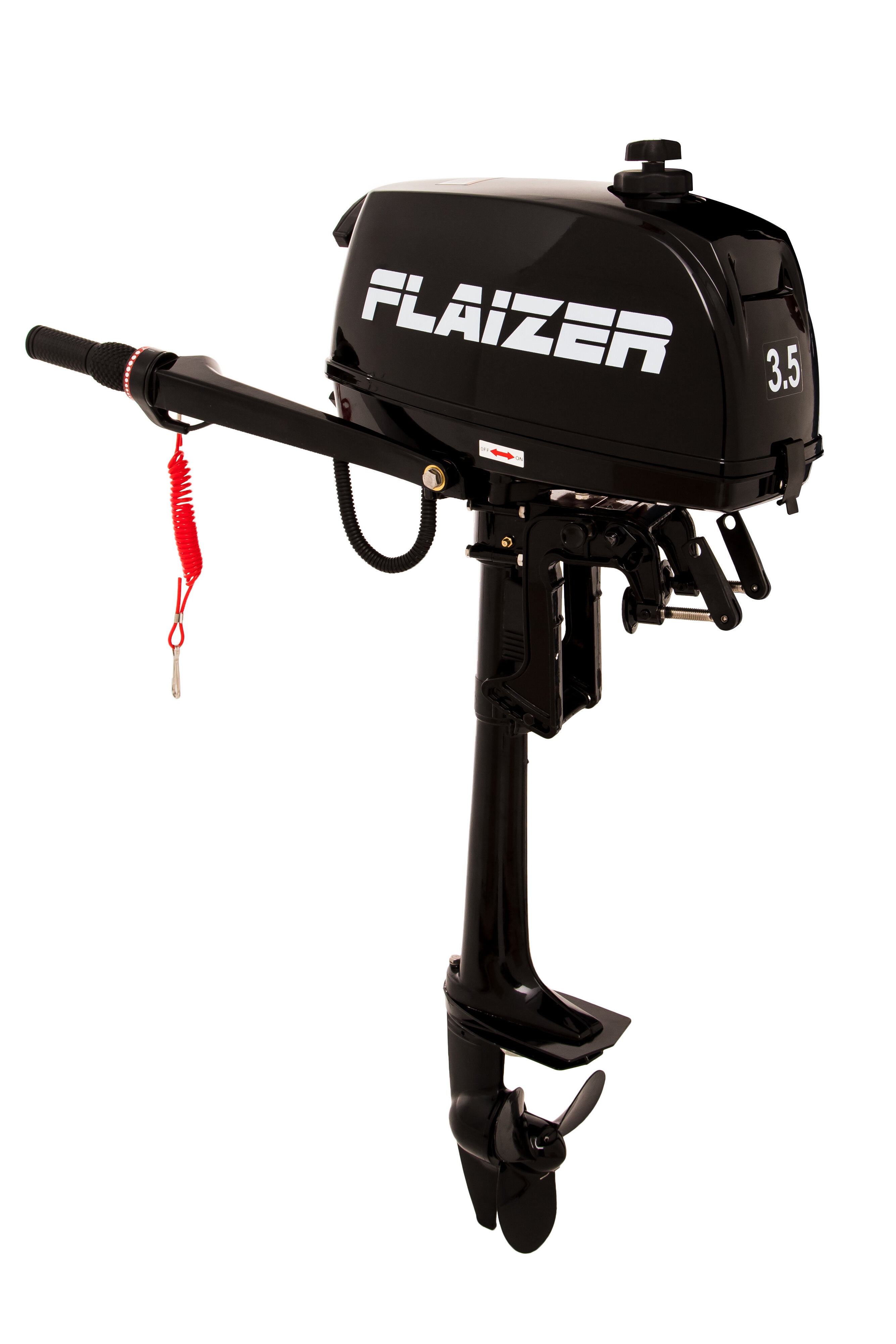 Лодочный мотор бензиновый двухтактный Flaizer FZ3.5HS 3.5 л. с. подвесной для надувной гребной лодки ПВХ