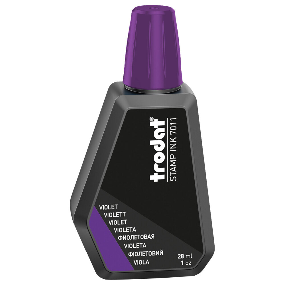 Краска штемпельная TRODAT, фиолетовая, 28 мл, на водной основе, 7011ф упаковка 2 шт.
