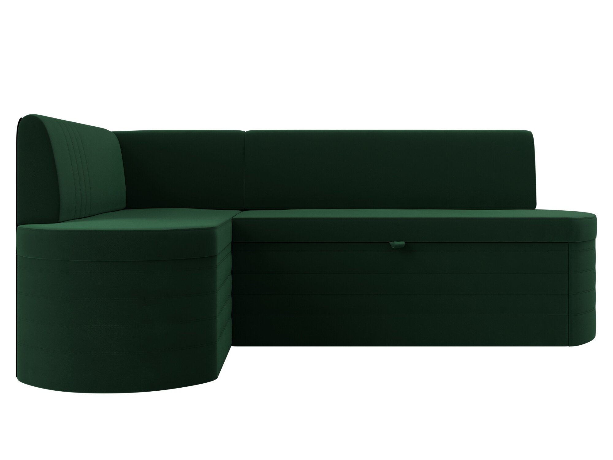 фото Кухонный угловой диван Лига Диванов Токио левый угол Велюр Зеленый