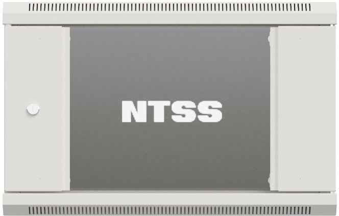 Шкаф коммутационный NTSS Премиум (NTSS-W15U6060GS) настенный 15U 600x600мм пер. дв. стекл 60кг серый IP20 сталь