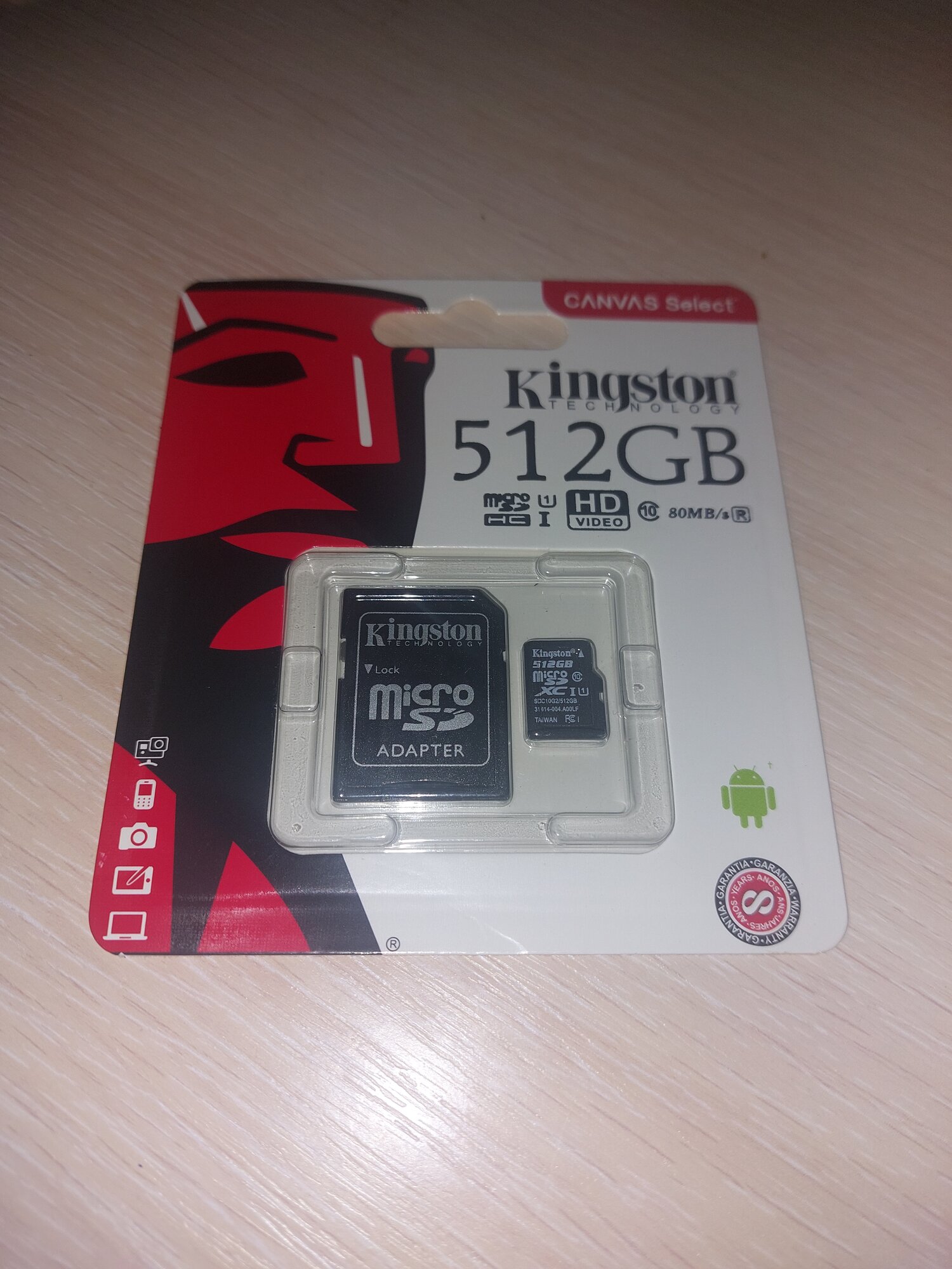 Карта памяти Kingston microSDXC 512 ГБ Class 10