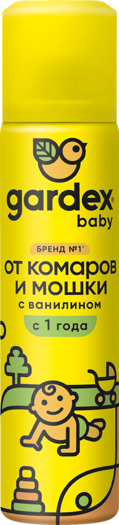 Аэрозоль от комаров и мошки детский GARDEX Baby 1+ 80мл