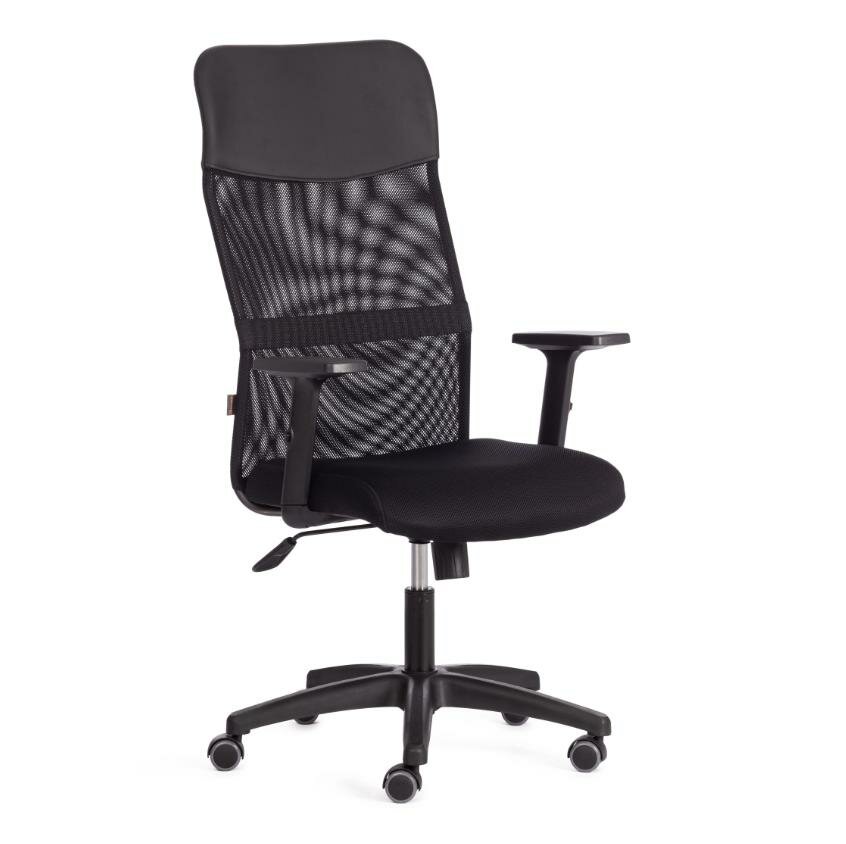 Кресло TetChair Practic PLT ткань/кож/зам, черный, TW-11 / W-11 / 36-6