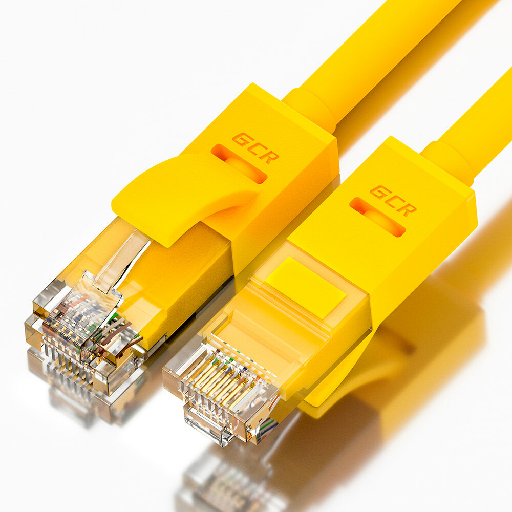 Greenconnect RJ45(m) - RJ45(m) Cat. 5e U/UTP PVC 7.5м жёлтый Greenconnect Патч-корд прямой 7.5m, UTP кат.5e, желтый, позолоченные контакты, 24 AWG, литой, GCR-LNC02-7.5m, ethernet high speed 1 Гбит/с, RJ45, T568B GCR-LNC02-7.5m