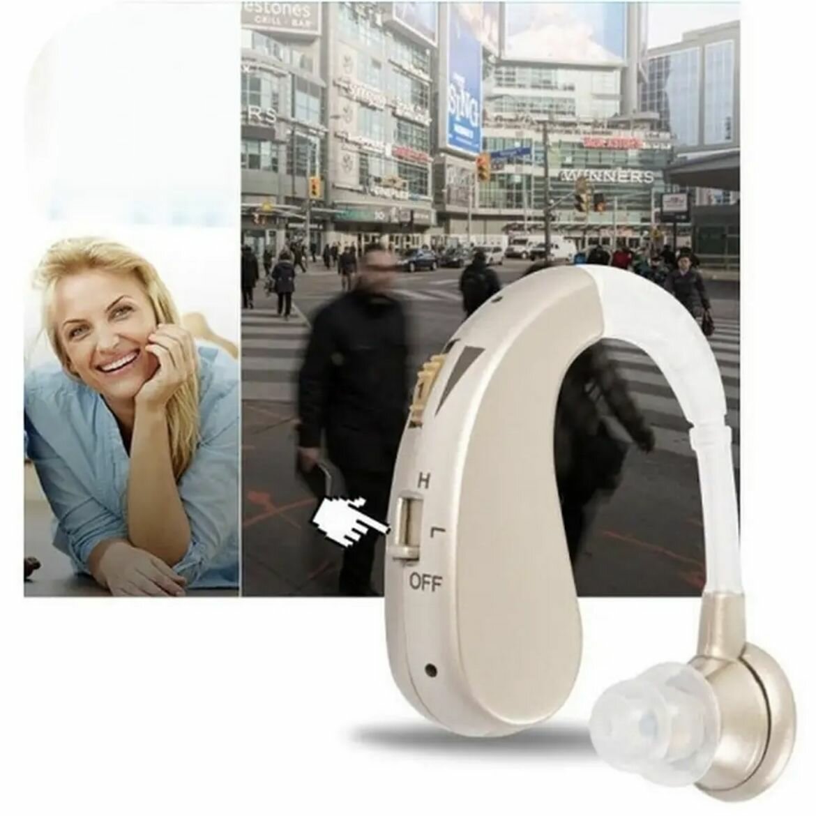 фото Цифровой слуховой аппарат усилитель слуха с зарядным устройством.