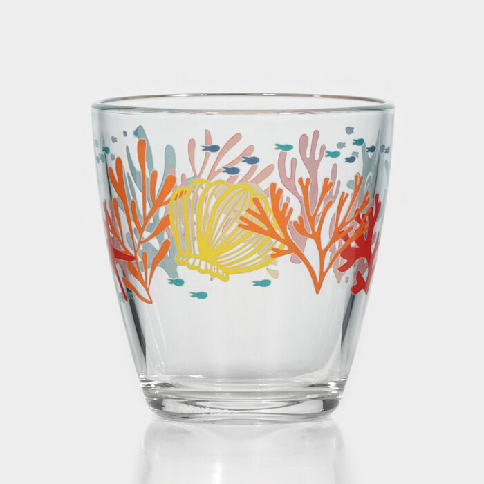 фото Стакан низкий стеклянный «Кораллы», 250 мл