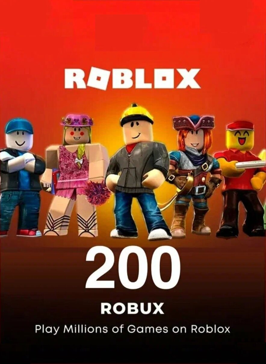 Пополнение счета Roblox на 100 Robux / Код активации Робуксы / Подарочная карта Роблокс / Gift Card (Россия) Все страны