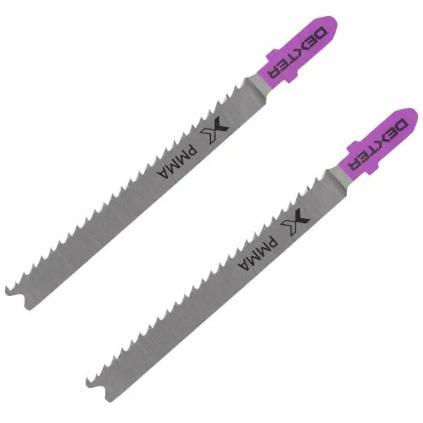 фото Пилка для электролобзика по оргстеклу Dexter T102BF быстрый рез 68 мм, 2 шт.