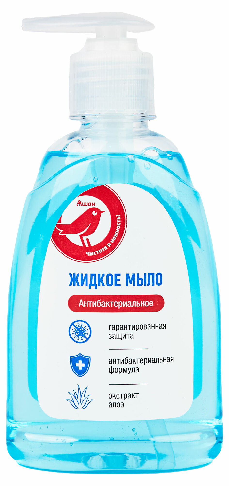 фото Жидкое мыло для рук ашан Красная птица Антибактериальное Алоэ Вера, 300 мл