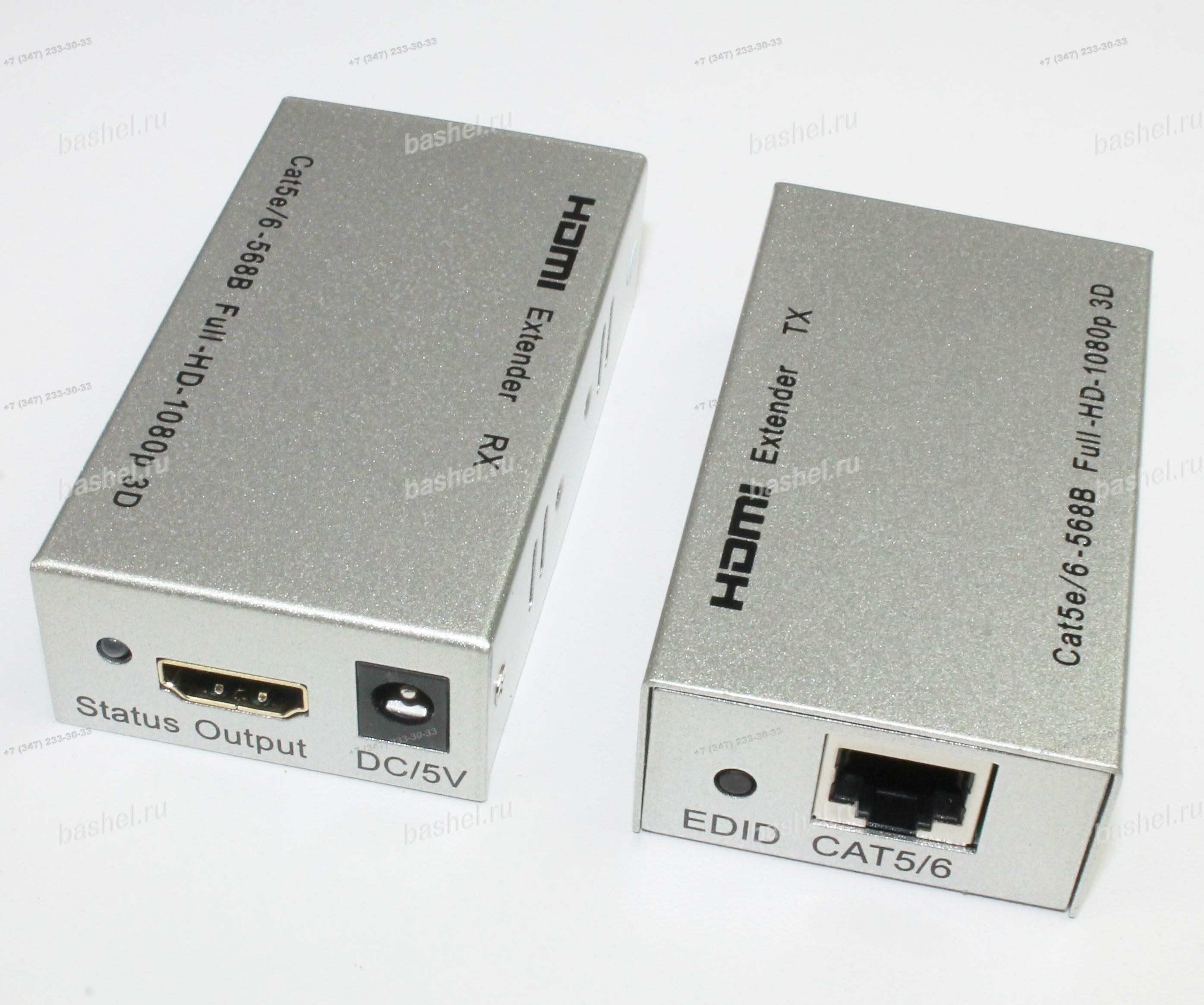 Удлинитель по витой паре HDMI Extender DAYTON 10-0009A по одному кабелю LAN CAT5E/6 до 60 м, б/п 2 шт.*DC 5V (в комплект