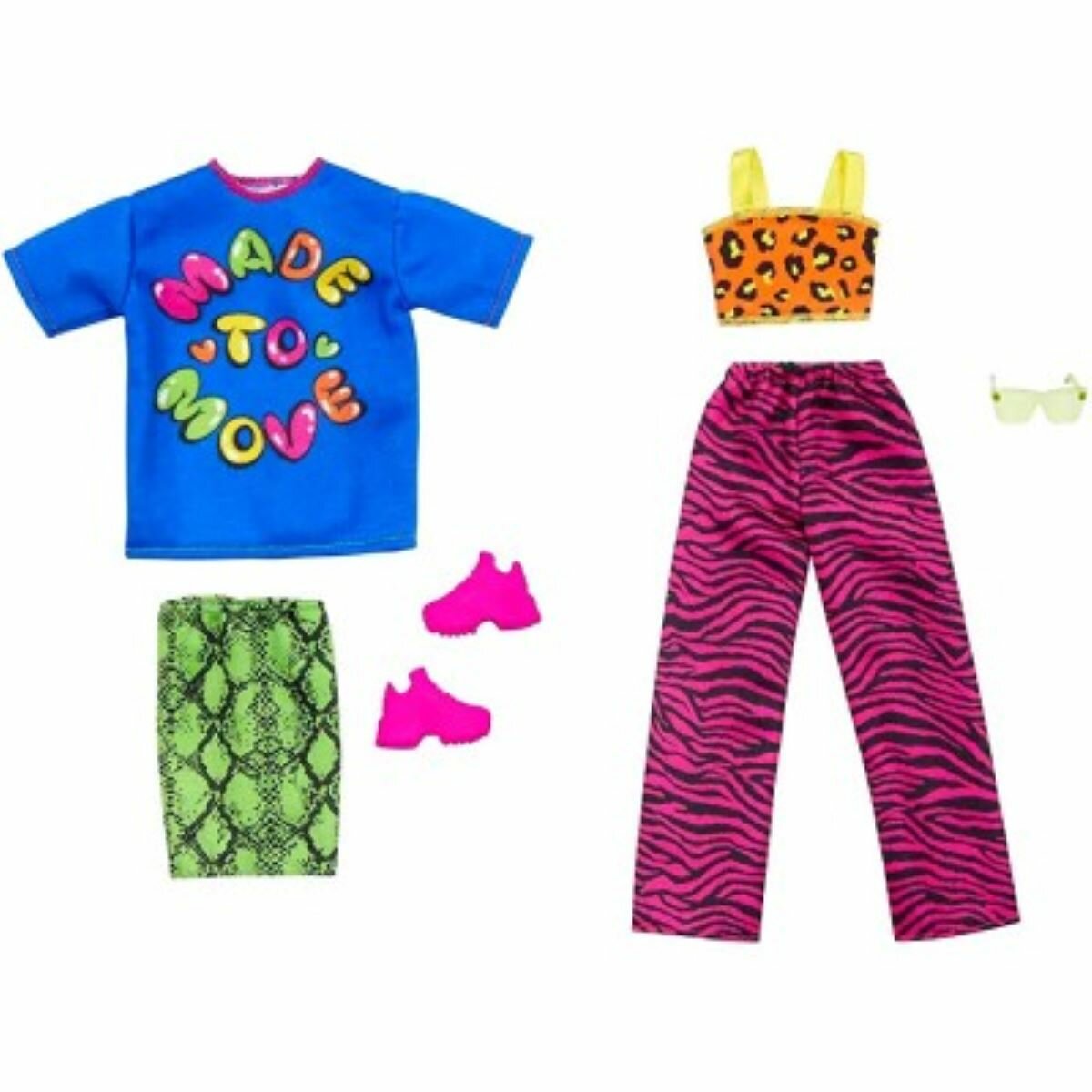 Одежда для кукол Одежда для куклы Барби Футболка, юбка, топ, брюки, кроссовки и очки