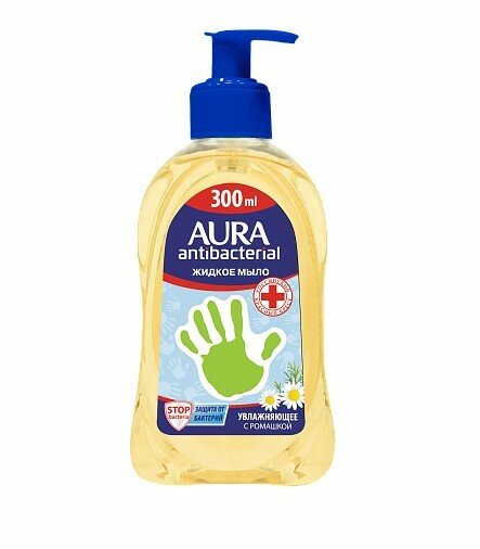 Набор из 3 штук Жидкое мыло для всей семьи Aura Antibacterial с ромашкой 300мл