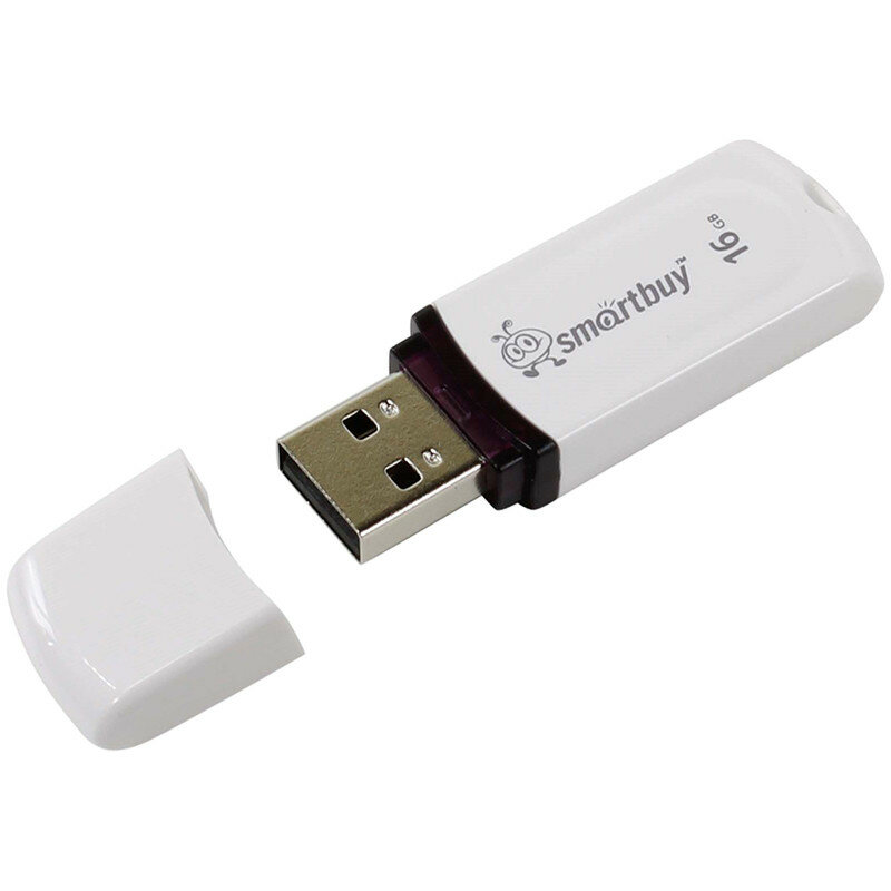 Память Smart Buy "Paean" 16GB, USB 2.0 Flash Drive, белый, 248793