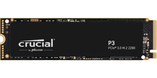 Crucial SSD P3, 4000GB, M.2(22x80mm), NVMe, PCIe 3.0 x4, QLC, R/W 3500/3000MB/s, IOPs н.д./н.д., TBW 800, DWPD 0.1 (12 мес.)