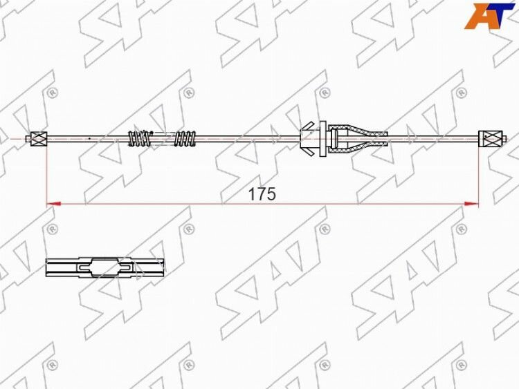 Трос ручника левый/правый MAZDA DEMIO DY 03-07/FORD FUSION 02- SAT ST-D350-44-430