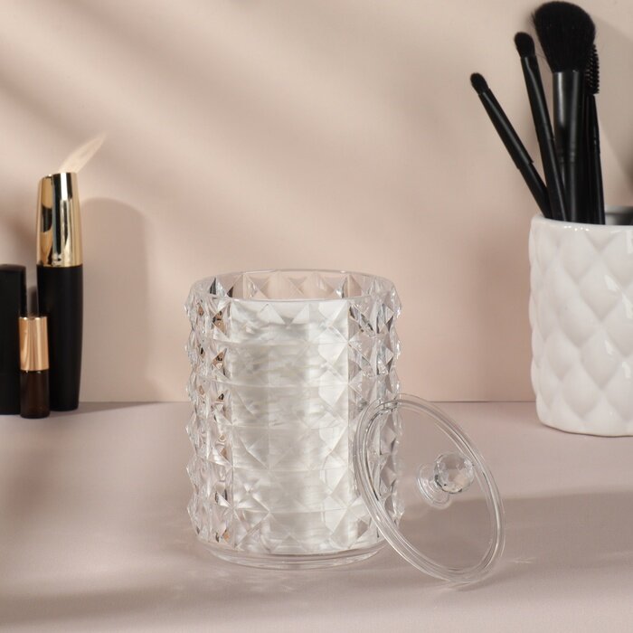 фото Органайзер для хранения, с крышкой, d - 8 × 12,5 см, в картонной коробке, цвет прозрачный