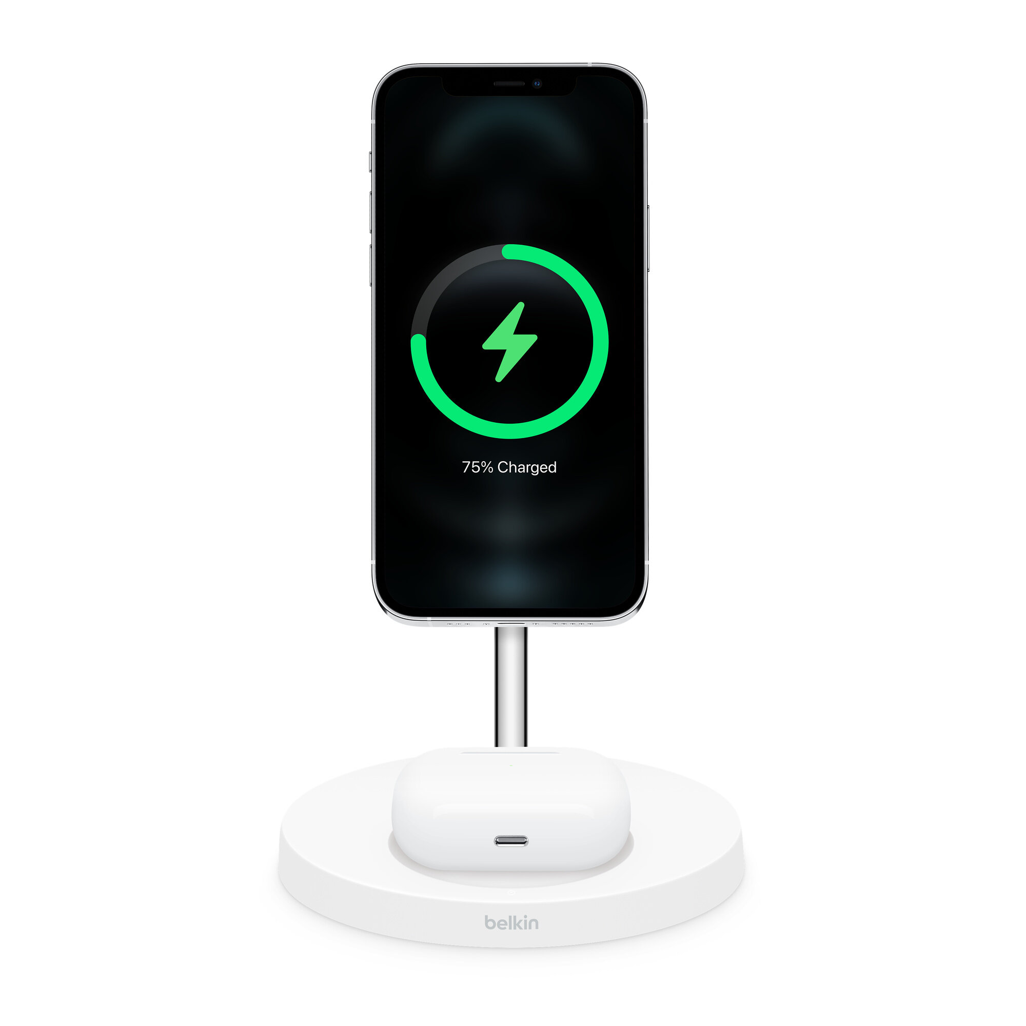 Беспроводная зарядная станция Belkin Boost Charge Pro 2-in-1 MagSafe, белая