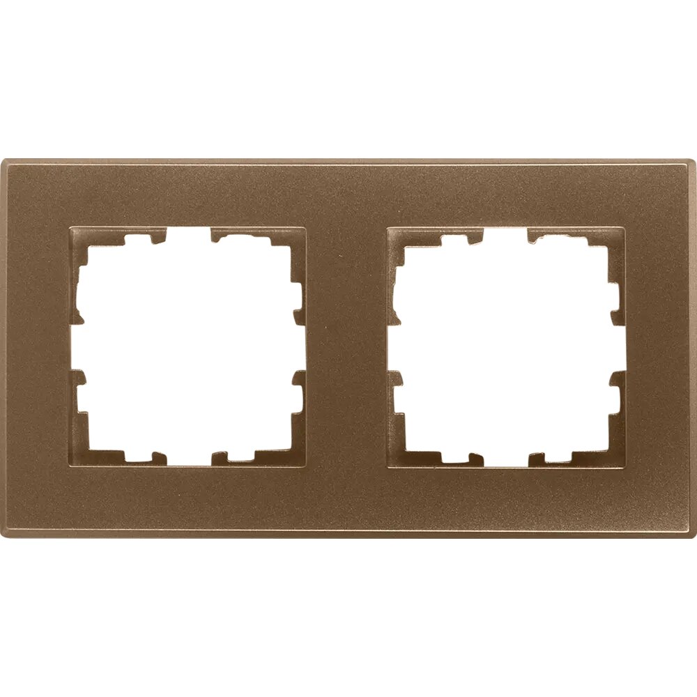 фото Рамка для розеток и выключателей Lexman Виктория плоская 2 поста цвет бронза
