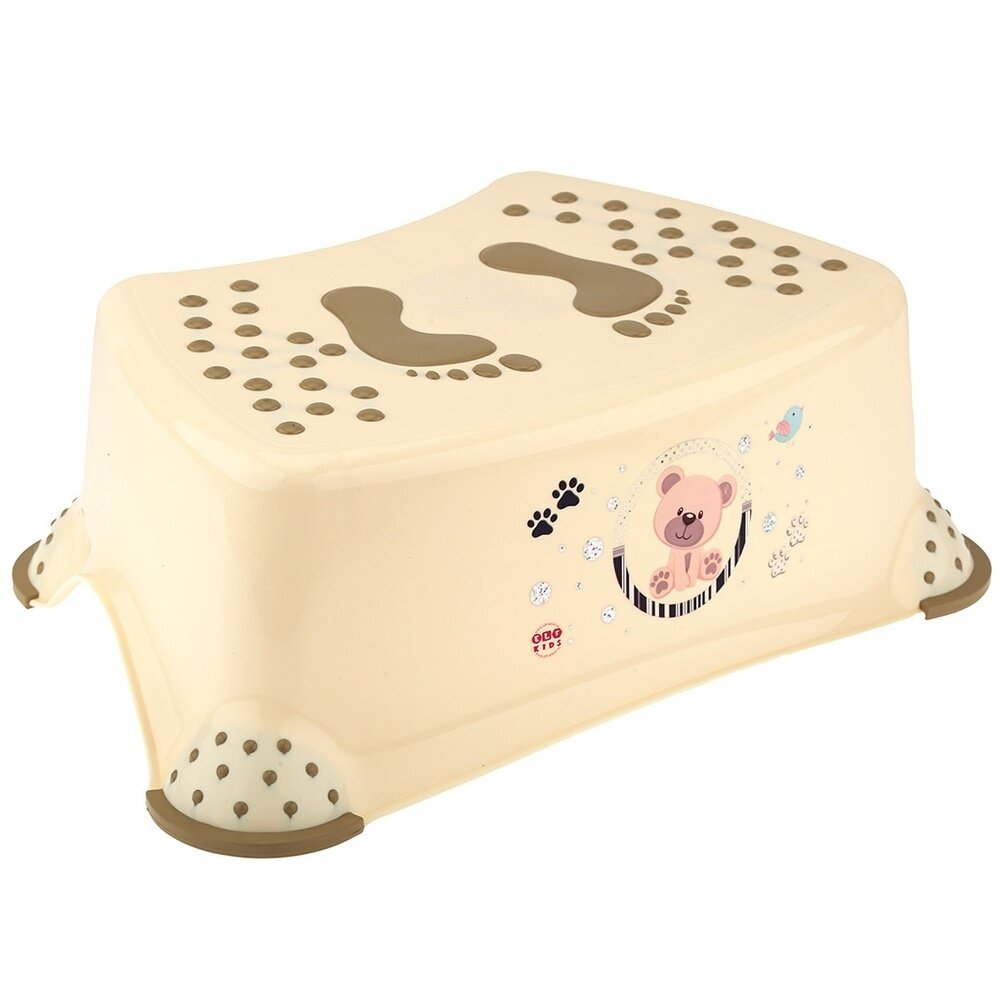 фото Табурет-подставка Dunya Plastik пластмассовый, 39х27х14 см, кремовый/бежевый