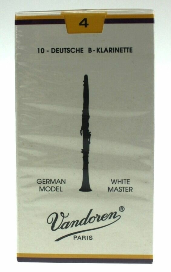 Трости для B-кларнета немецкой модели размера 4, 10шт, White Master, Vandoren, Франция