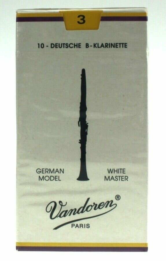 Трости для B-кларнета немецкой модели размера 3, 10шт, White Master, Vandoren, Франция