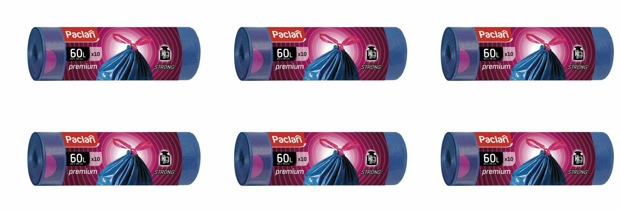 фото Paclan Мешки для мусора 60 л, 10 шт, 6 уп