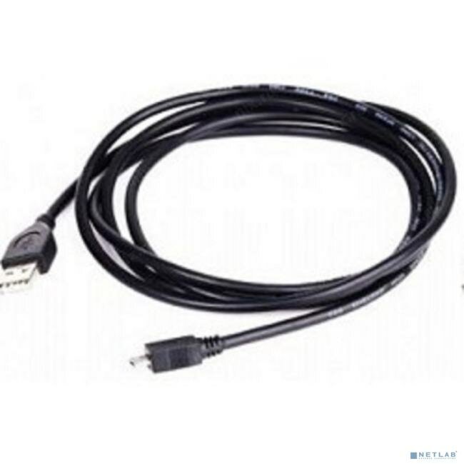 Кабель microUSB - USB2.0 соединитель 18м  экран позолоч. контакты черный Gembird (CCP-mUSB2-AMBM-6)