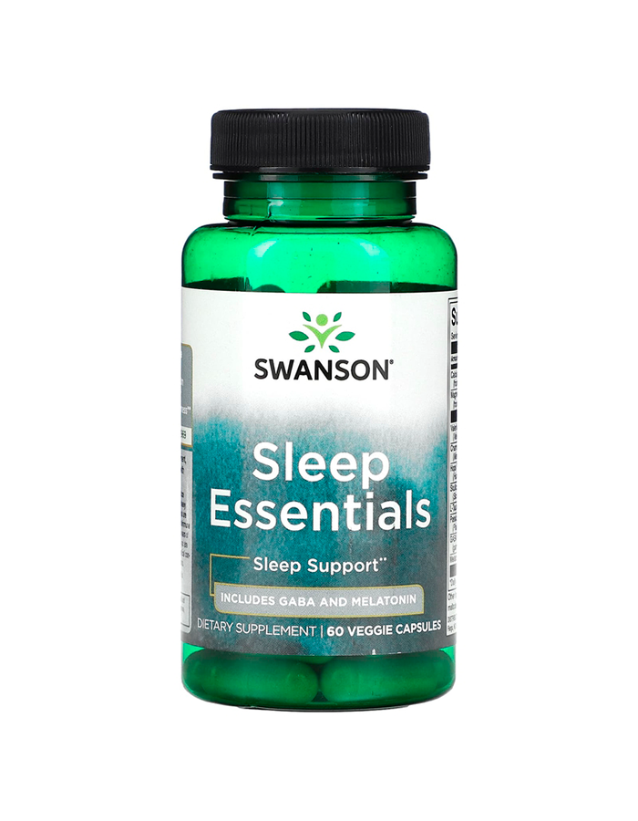 SwansonSleep Essentials Gaba + Melatonin 60 Veg Caps