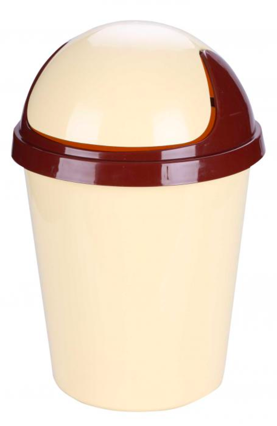 фото Контейнер для мусора Альтернатива с крышкой пластик бежевый, 10л / ведро