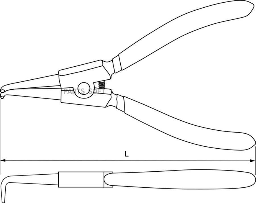 THORVIK ERBP180 Щипцы дя стопорных коец загнутый разжим 180 мм