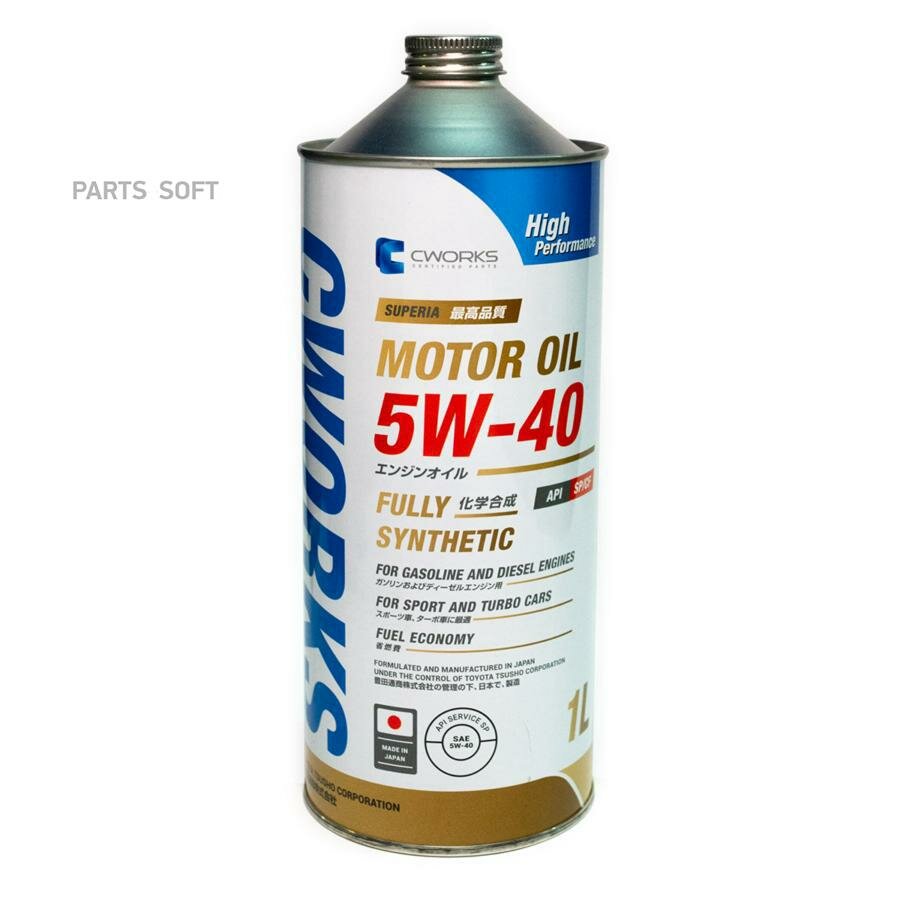 CWORKS A13SR2001 SUPERIA CWORKS MOTOR OIL 5W-40 SPCF, 1L масо МОТ