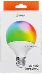 Умная лампа Zetton LED RGBCW Smart Wi-Fi Bulb G95 E27 15Вт ZTSHLBRGBCWE272RU (коробка)
