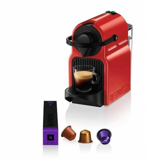 Капсульная кофемашина Krups Nespresso Inissia XN1005 19 бар, красный - фотография № 1