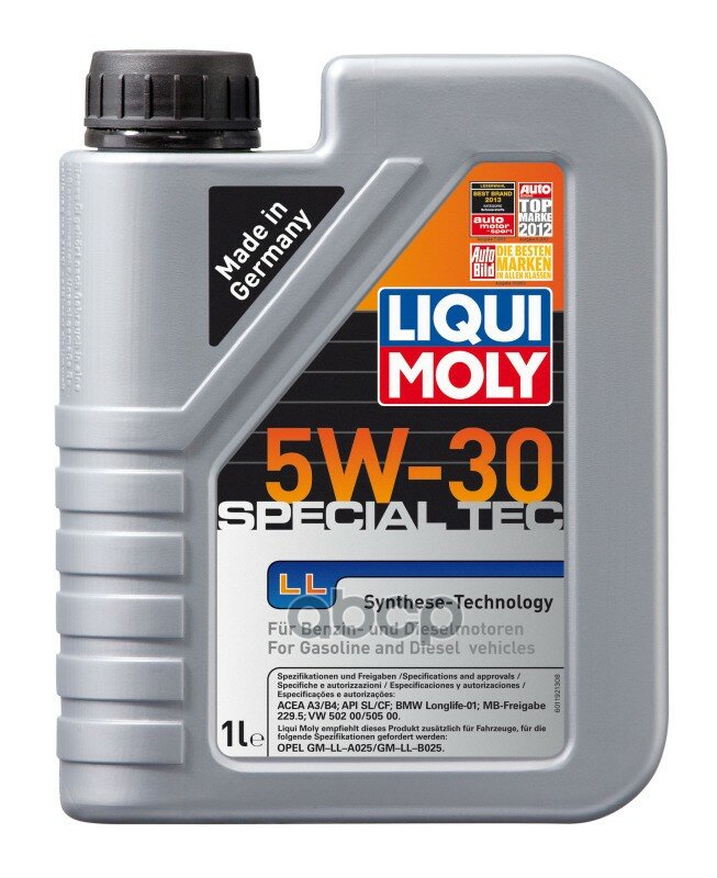 LIQUI MOLY Liquimoly Нс-Синт. Мот. масло Special Tec Ll 5W-30 Cf/Sl A3/B4 (1Л)