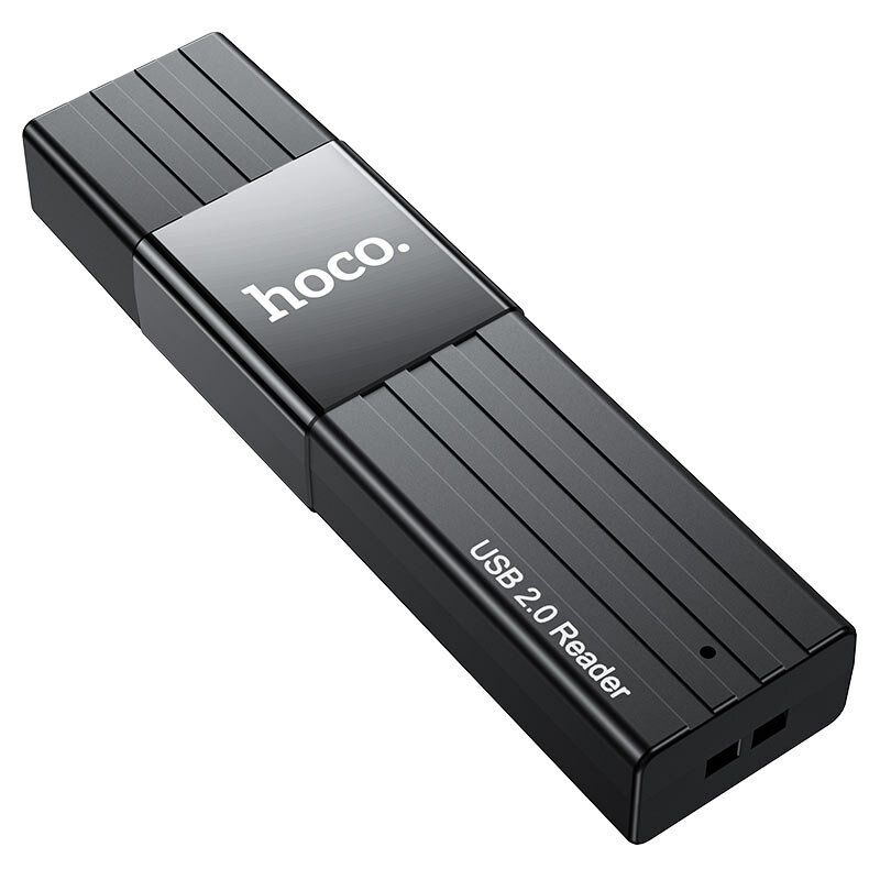 Картридер Hoco HB20 Mindful 2 in 1 USB 2.0/480Mbps, USB-А на microSD, SD (Black)