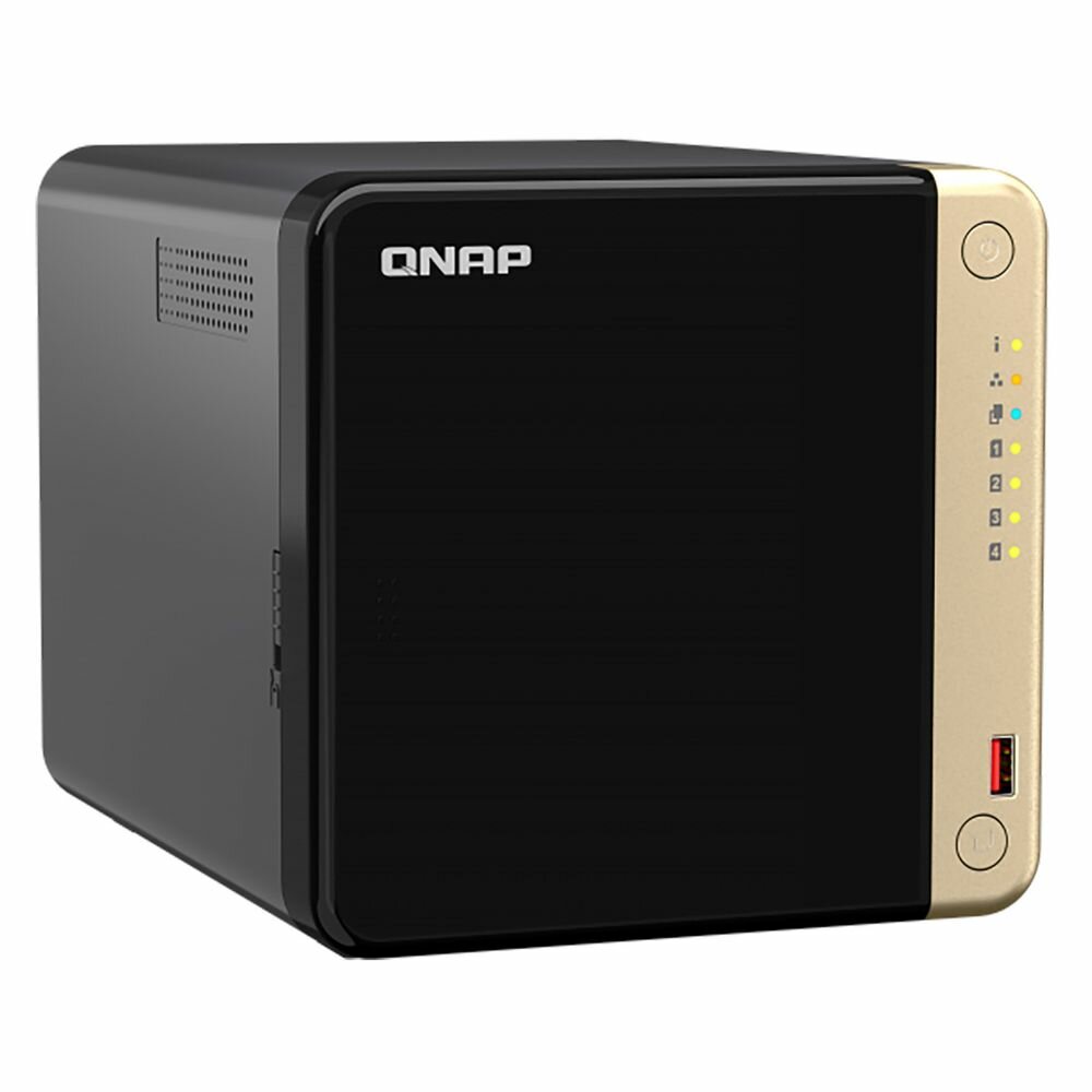 Сетевое хранилище NAS Qnap TS-464-8G черный - фото №2