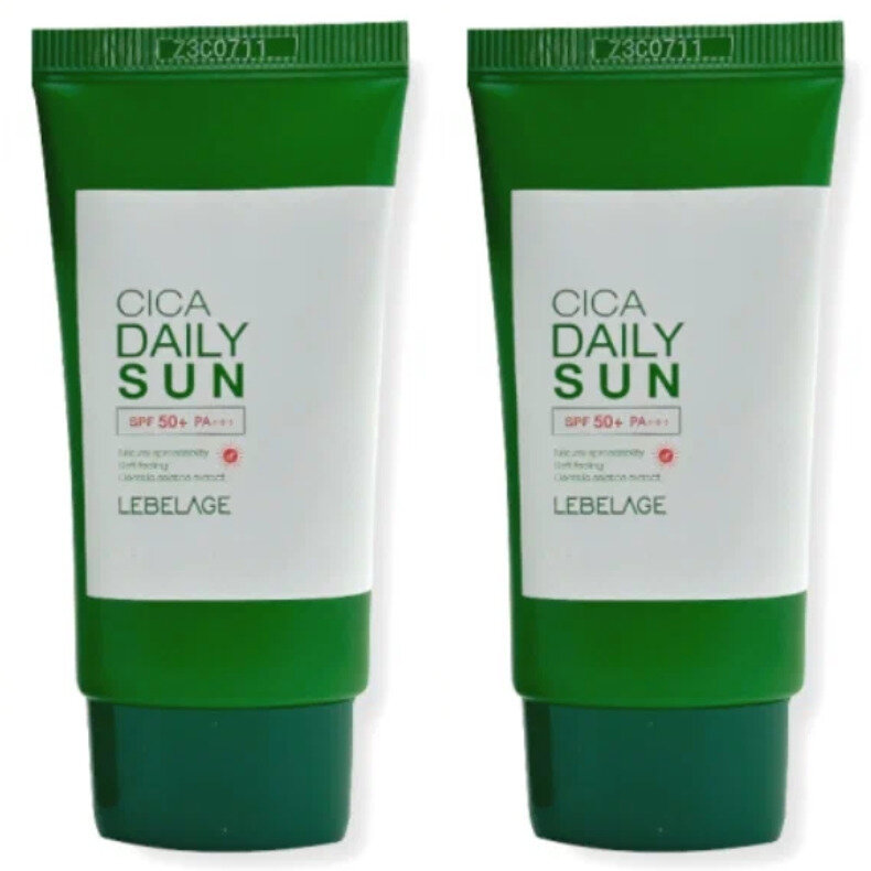 Крем для лица солнцезащитный Lebelage Cica Daily Sun, с центеллой азиатской, для ежедневного использования, 30 мл, 2 шт