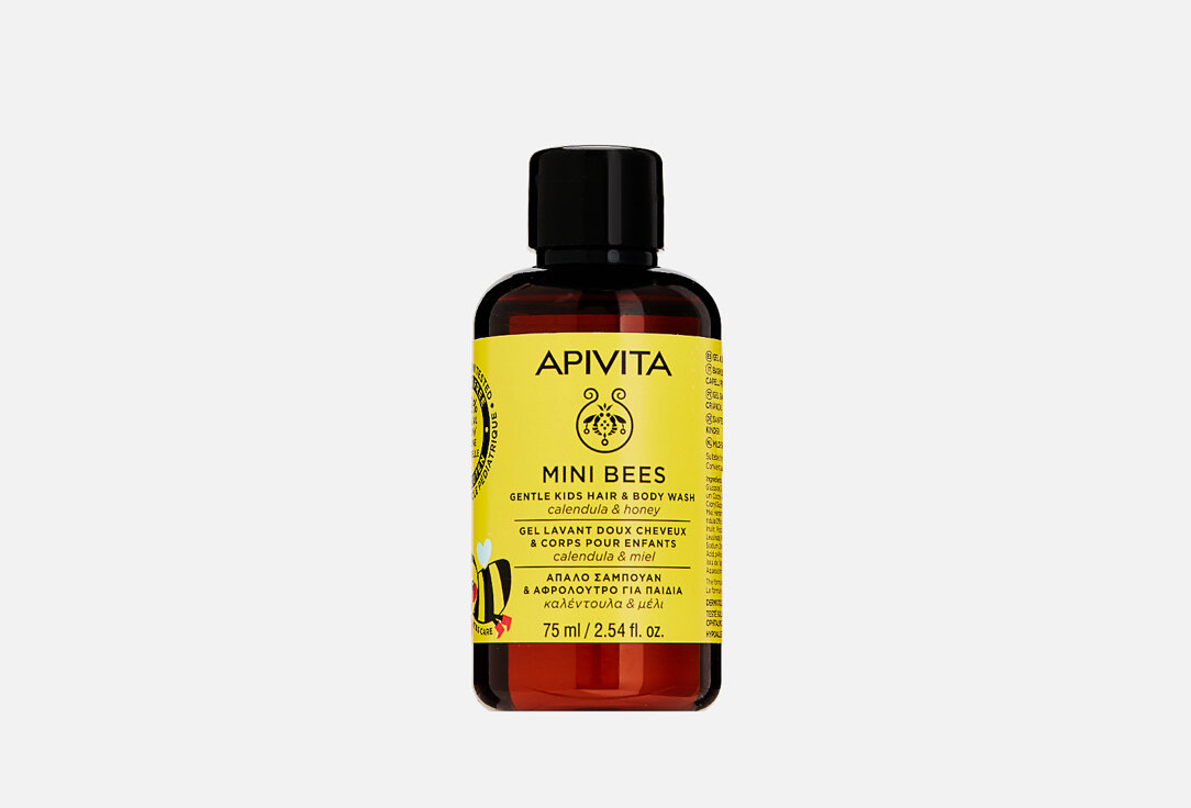 Очищающий гель для тела и волос APIVITA, calendula and honey 75мл