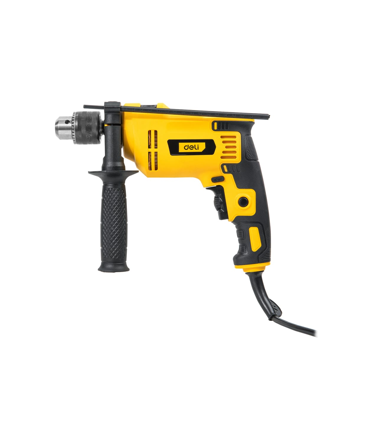 фото Дрель Deli сетевая ударная (850Вт, 3000об/мин, картон)