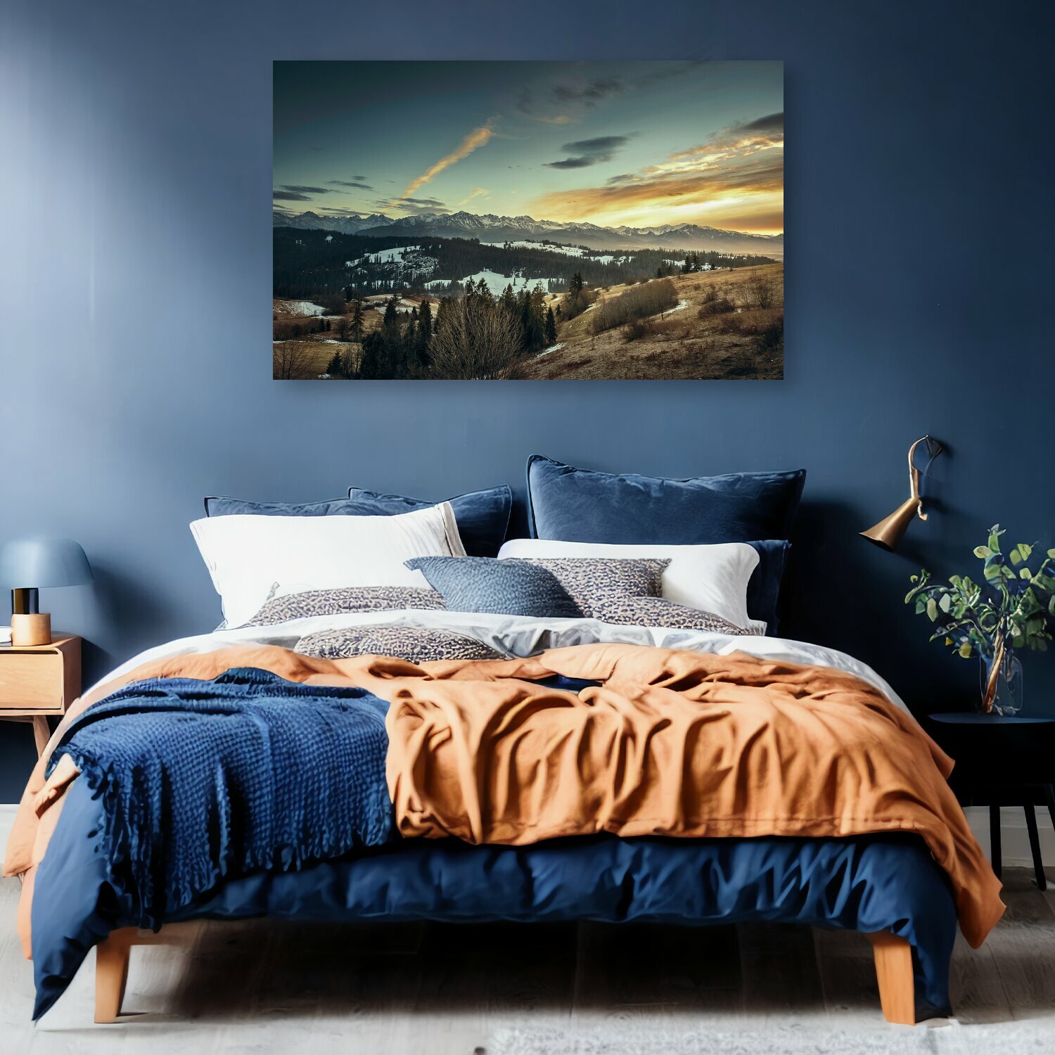 Картина на холсте "Горный хребет, пустыня, на открытом воздухе" на подрамнике 120х75 см. для интерьера